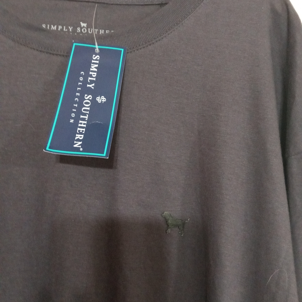 NWT Men's Gray Simply Southern Long Sleeve Shirt - Picture 2 of 6